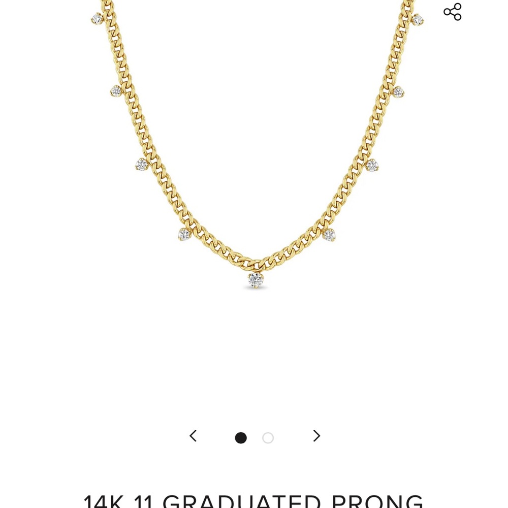 Zoe Chicco 14K 11 GRADUATED PRONG DIAMOND CURB CHAIN NECKLACE + MATCHING EARRING